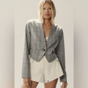 Anthropologie Cropped Knit Tuxedo Blazer Size 2